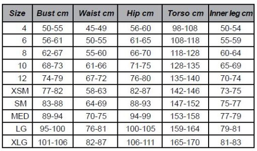 Sizing Guide - EK Dance Academy